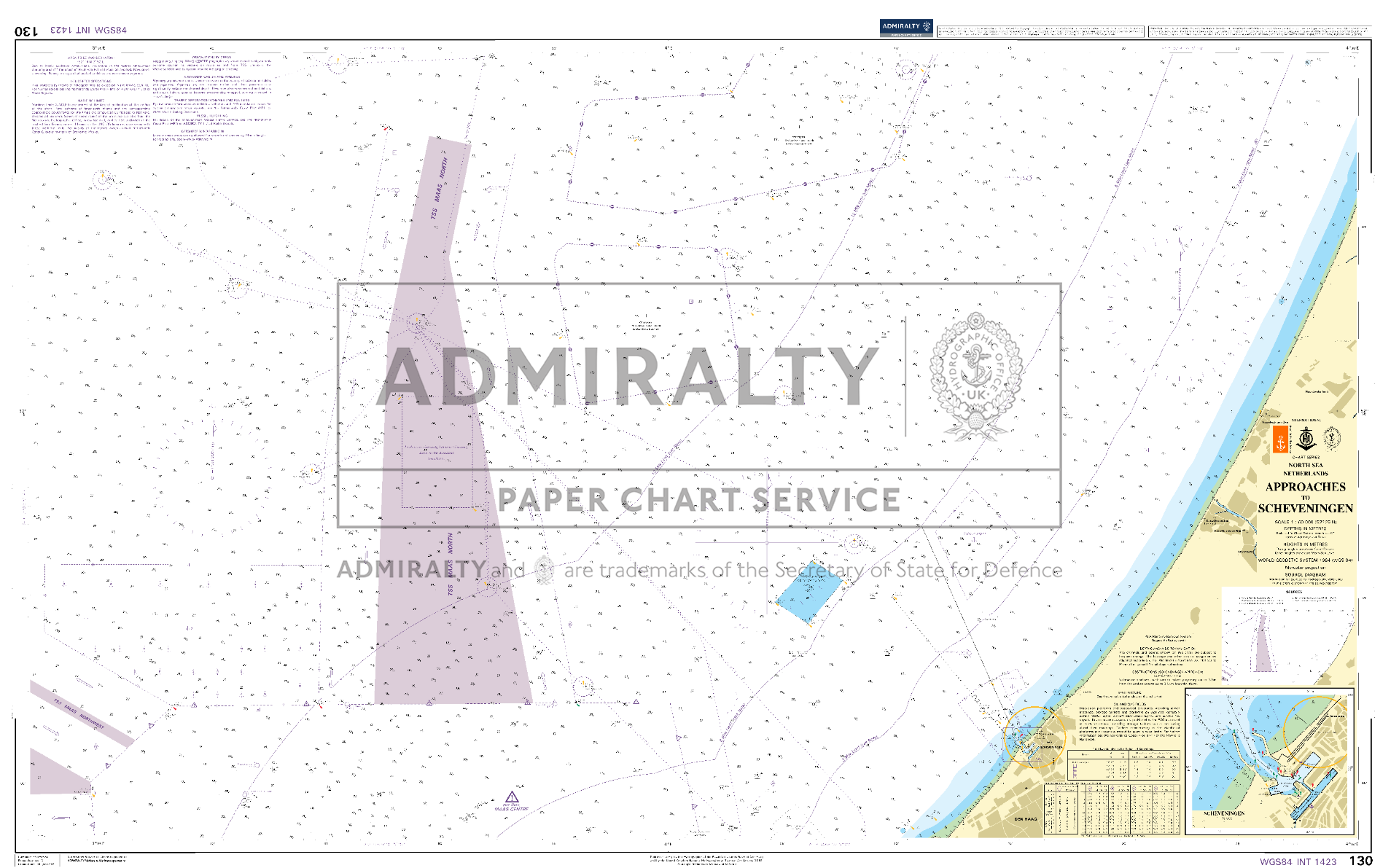 Nederlandse Zeekaart 130 Approaches to Scheveningen