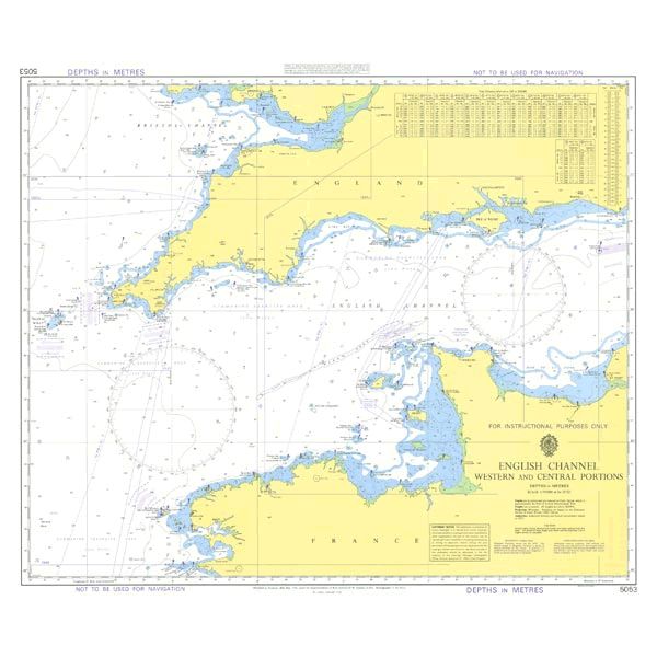 ADMIRALTY Chart 5053: English Channel - Western & Central Portions [Instructional Chart]