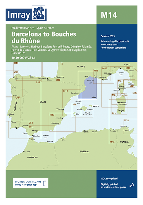 Imray M14 Barcelona to Bouches du Rhone