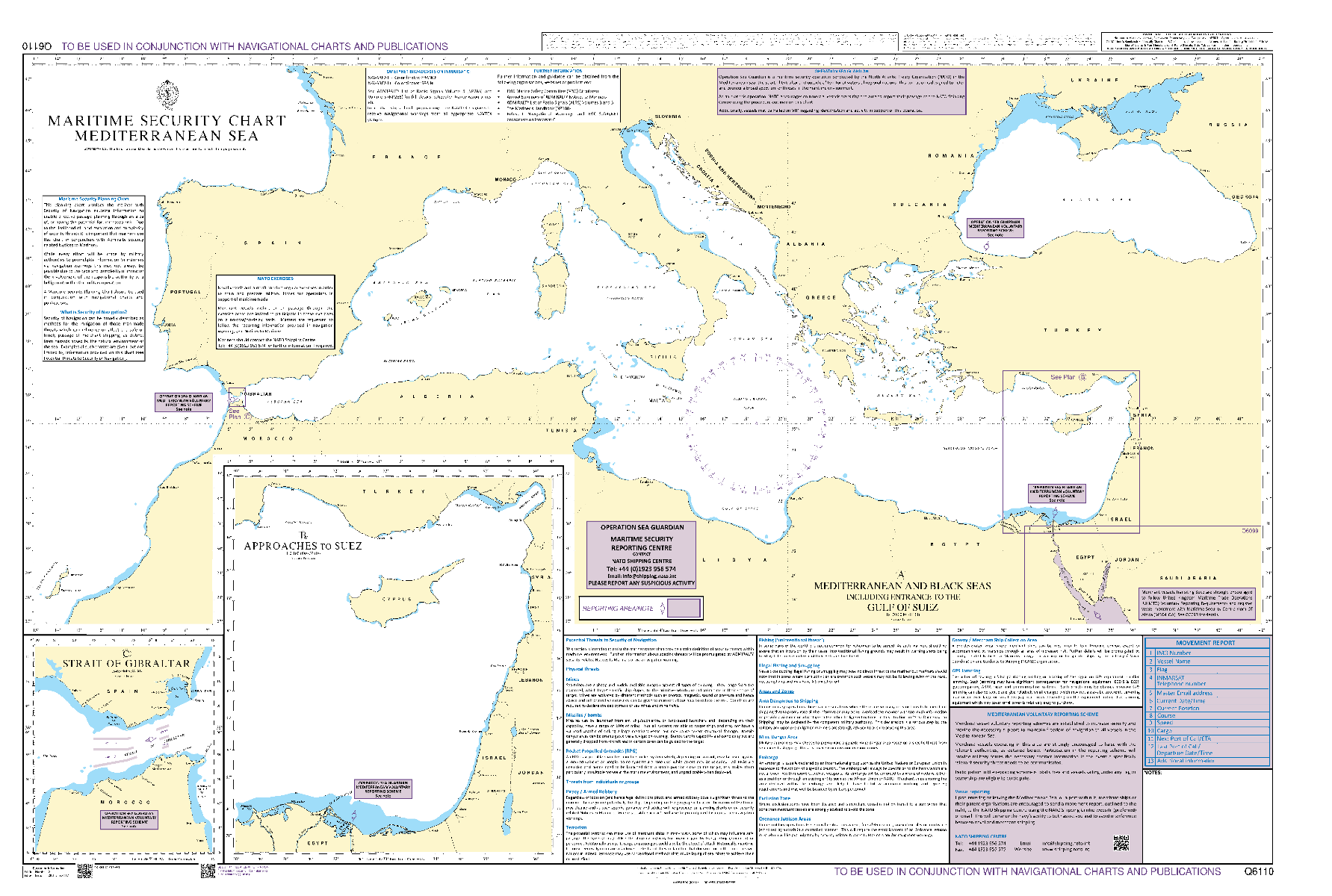 ADMIRALTY Maritime Security Planning Chart Q6110 - Mediterranean Sea
