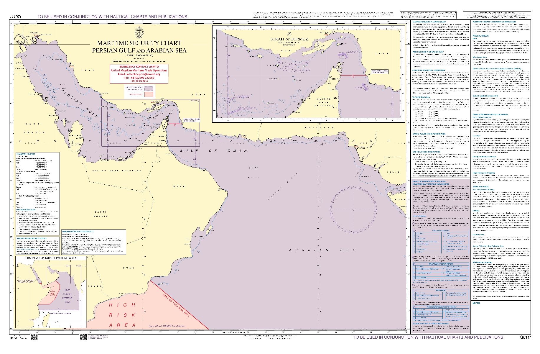 Maritime Security Planning Chart Q6111 - Persian Gulf and Arabian Sea