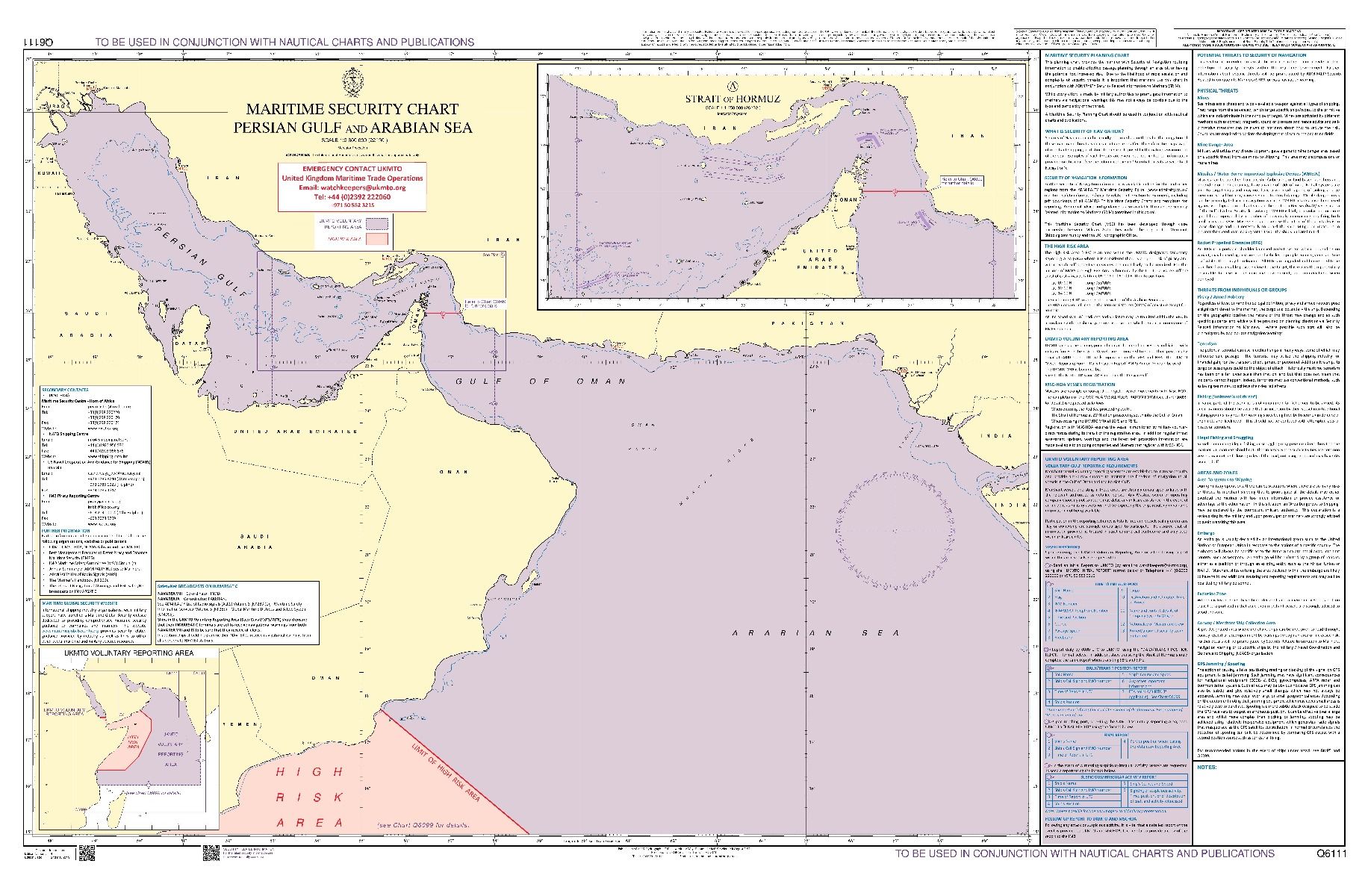 Admiralty Maritime Security Planning Chart Q6111 - Persian Gulf and Arabian Sea