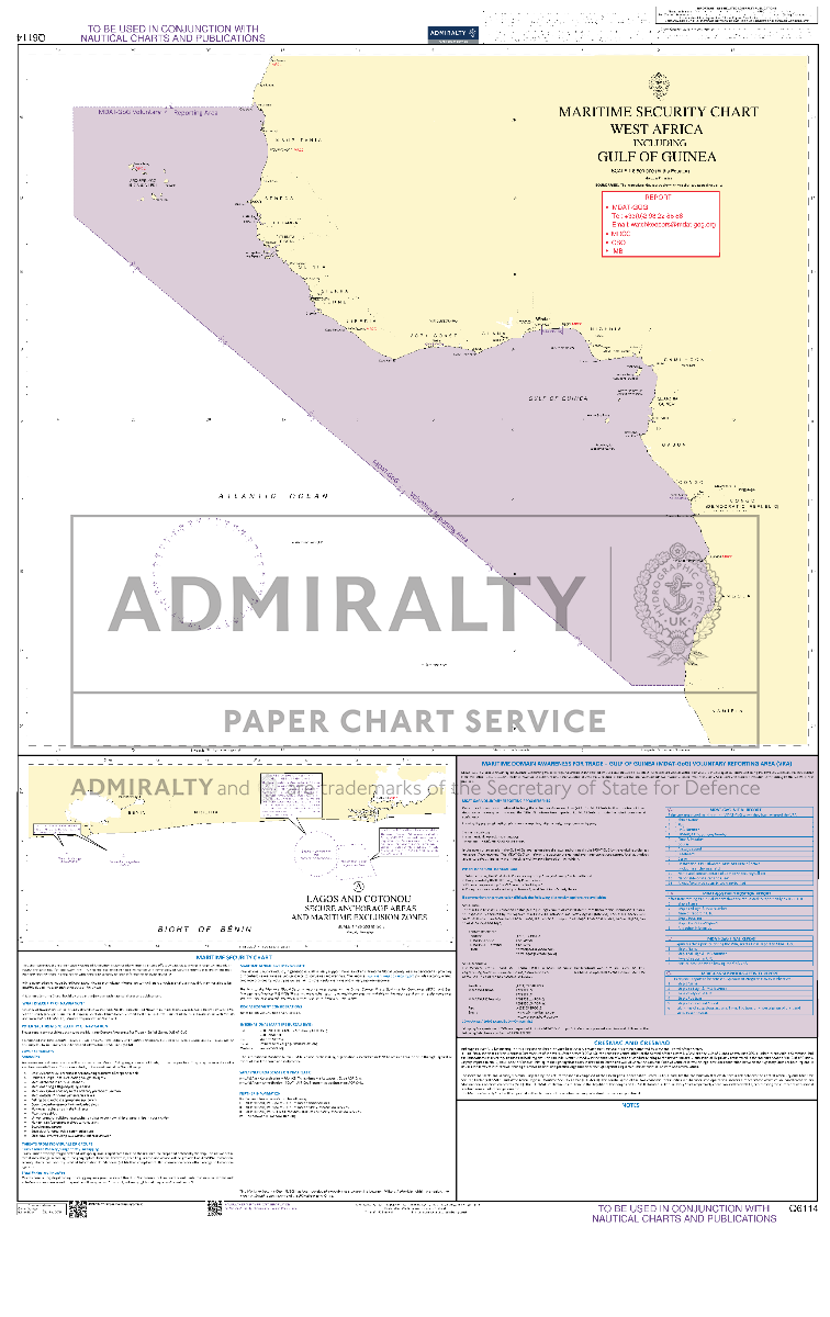 Admiralty Maritime Security Planning Chart Q6114: West Africa including Gulf Of Guinea