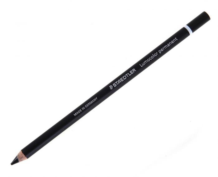 Staedtler Lumocolor permanent glasochrom 108 20-9 pencil Hi wax Chinagraph BLACK
