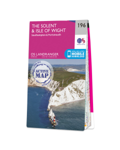 OS Landranger Active Map - Solent and Isle of Wight (196)