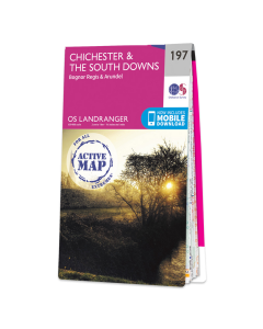 OS Landranger Active Map - Chichester & the South Downs (197)