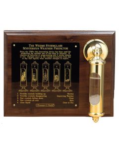 Weems & Plath Stormglass with Engraved Plate on Wood Display