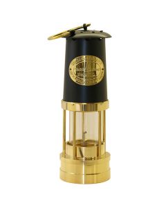 Brass Yacht Lamp with Black Bonnet